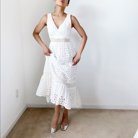 LOVELY White Crocheted Eyelet Dress - Picture 6 of 6